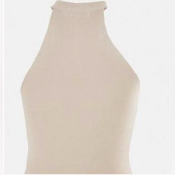 NWT Missguided Cream High Neck Top - Adjustable Rouching - Picture 2 of 3